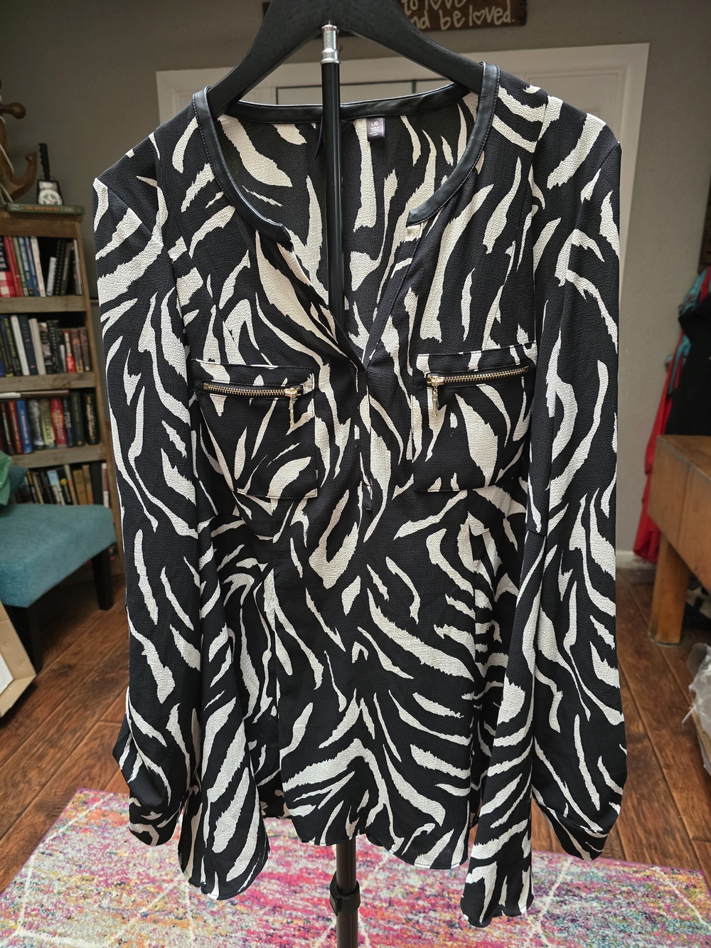 Rafaella Zebra-Print Blouse